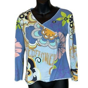 Custo Barcelona vintage 90s y2k wildflower rhinestone art to wear